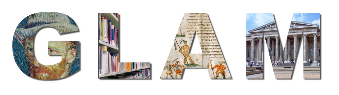 Logotip GLAM, Sigla de «galeries, biblioteques, arxius i museus» (per l’anglès galleries, libraries, archives and museums).