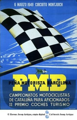 PMB Peña Motorista Barcelona: Campeonatos motociclistas de Cataluña para aficionados. II Premio Coches Turismo. 6 de marzo de 1949. Circuito de Montjuich