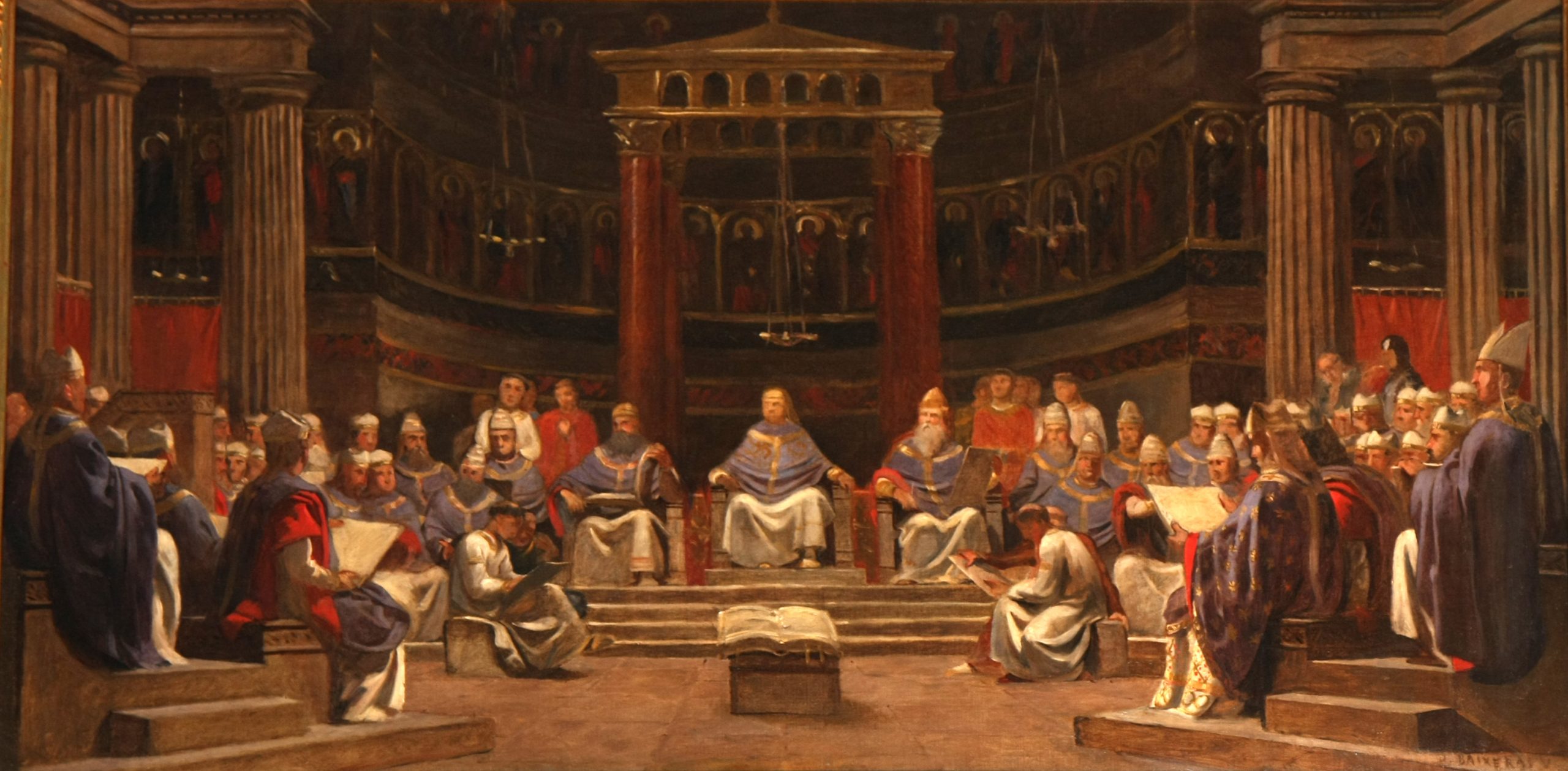 Sant Isidor presidint el Concili de Toledo
