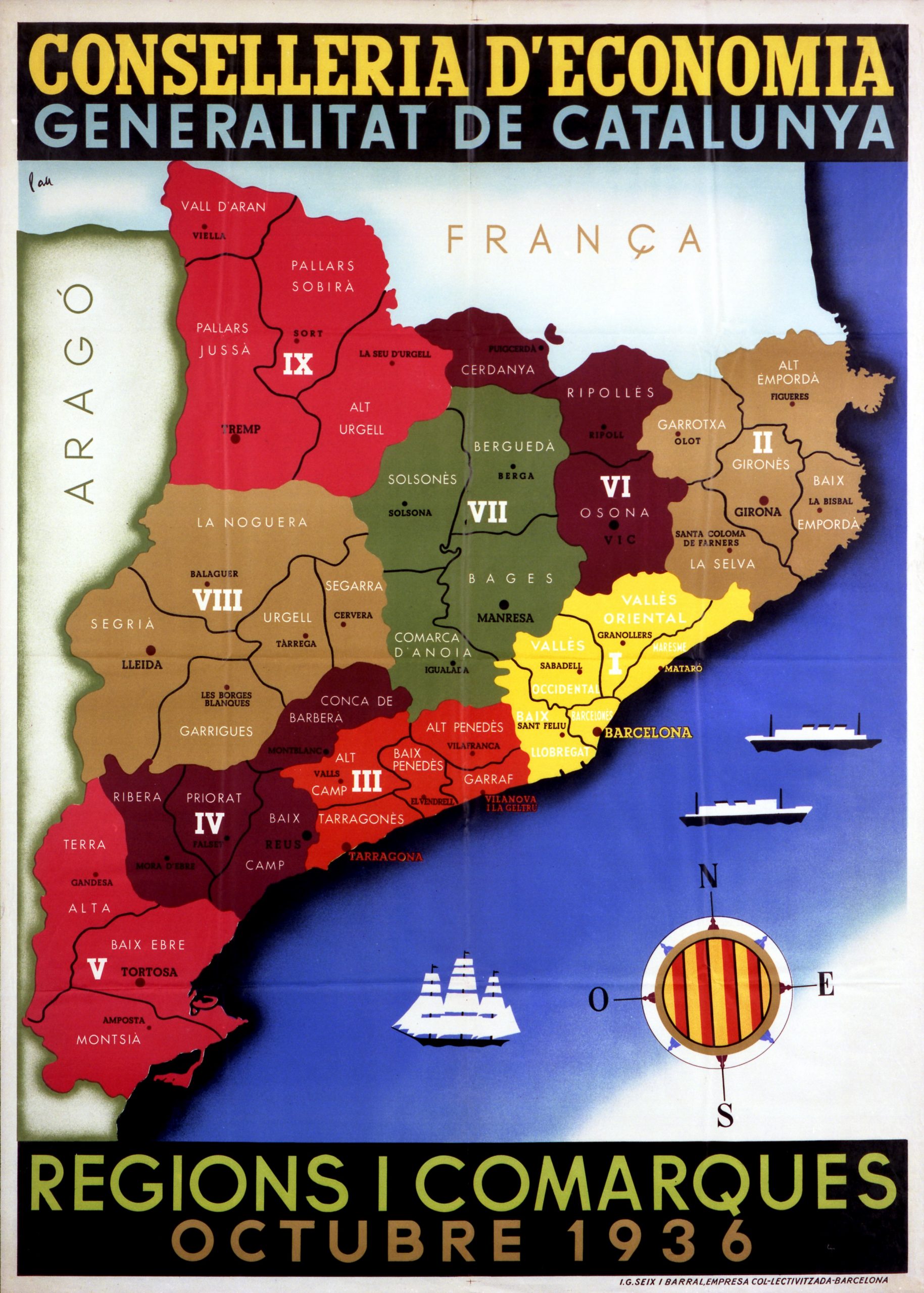 Regions i comarques: octubre 1936