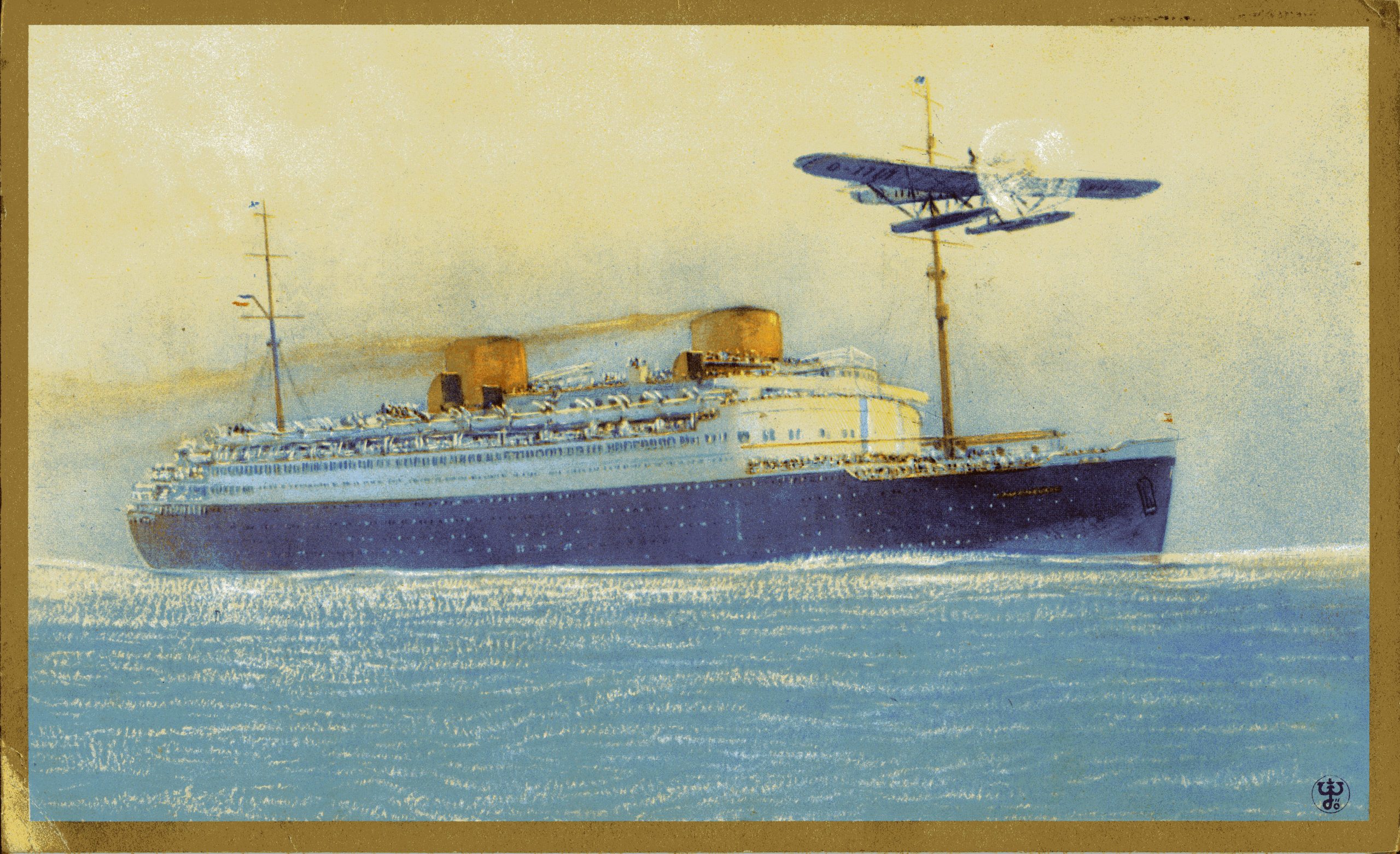 Menú del viatge del vaixell Bremen de la companyia North German 
Lloyd de Nova York a Cherbourg, Southampton i Bremen