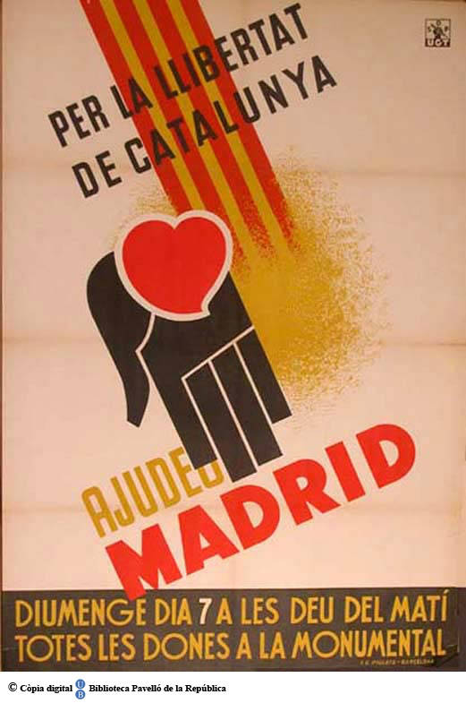 Per la llibertat de Catalunya, ajudeu Madrid : diumenge dia 7 a les 10 del matí totes les dones a la Monumental
