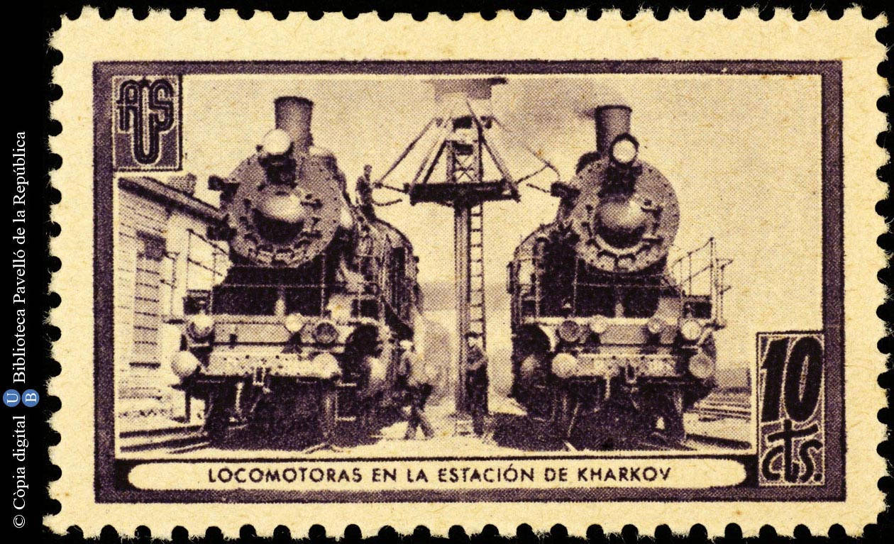 Locomotoras en la estación de Kharkov